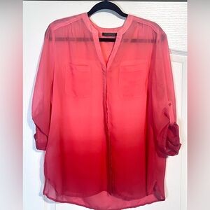 Women’s Covington Sheer Coral Ombré Blouse L